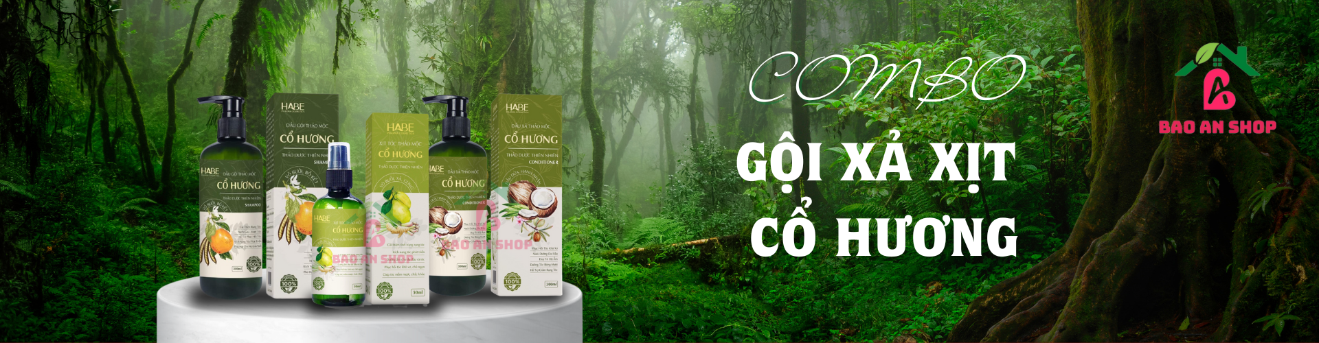 Combo gội xả xịt Cổ Hương